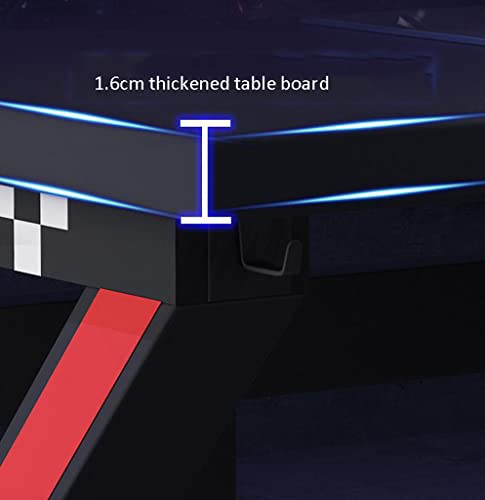 Gaming-Tisch mit Kohlefaseroberfläche, großer Computertisch, Gaming-PC-Schreibtisch, große Gaming-Schreibtische, Headset-Haken – Stabiler Computertisch aus Metall und Holz, L 100 cm (L 160 cm) Bild 7