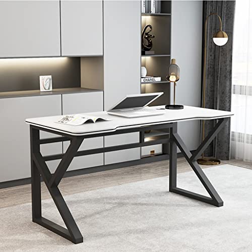 Gaming-Tisch mit Karbonfaser-Oberfläche, großer Computertisch, Schreibtisch für Heimbüro, extra groß, modern, ergonomisch, Schwarz, Headset-Haken – Robustes Metall, BL 80 cm (BL 140 cm) Bild 1