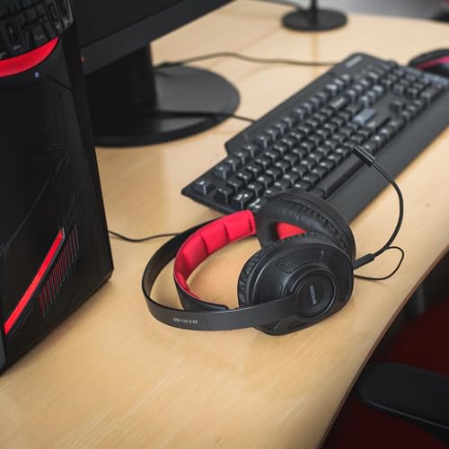 Koss GMR545A AIR Over-Ear-Gaming-Kopfhörer mit offener Rückseite, abnehmbares Boom-Mikrofon, ultraleichtes und langlebiges Design, Schwarz und Rot Bild 7