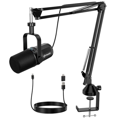 FDUCE SL40+ dynamisches Podcast-Mikrofon, USB/XLR-Mikrofon-Set für Gaming und Streaming, dynamisches Mikrofon mit Galgenarmst?nder, integrierter Kopfh?rerausgang, Stummschalttaste, Gain-Taste Bild 1