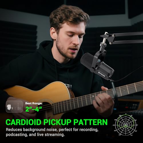 FDUCE SL40+ dynamisches Podcast-Mikrofon, USB/XLR-Mikrofon-Set für Gaming und Streaming, dynamisches Mikrofon mit Galgenarmst?nder, integrierter Kopfh?rerausgang, Stummschalttaste, Gain-Taste Bild 5