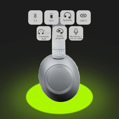 Vieta Pro Way 3 Headset, Bluetooth, AUX-Eingang, Mikrofon inklusive, Gaming-Modus, Dual-Pairing und Akku bis zu 50 Stunden. Bild 2