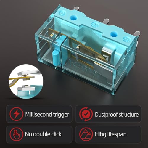 RUNJRX Kailh GM8.0 Upgrade V2 Mausschalter für Gaming -Maus, Maus -Mikroschalter (4pcs,blau) Bild 5