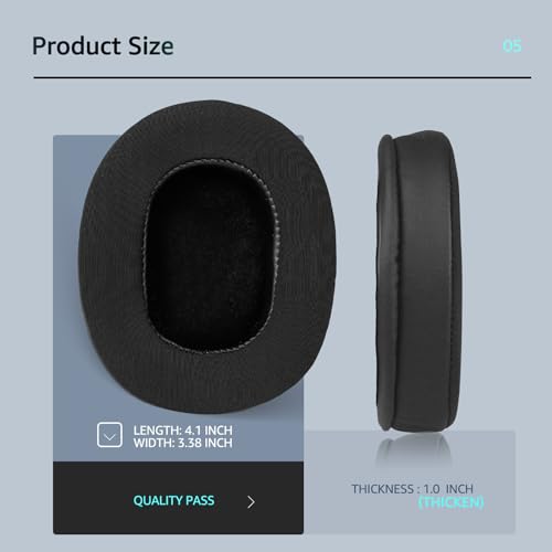 Recon Spark Ohrpolster für Turtle Beach Stealth 700/600/500/400/300 Gaming-Headset, Ersatz mit glattem Stoff und Memory-Schaum reduziert Wärmestau Bild 7