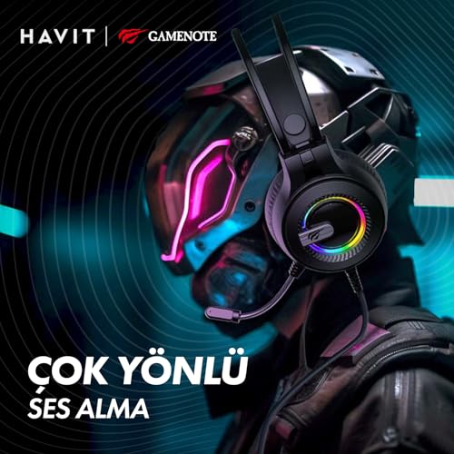 HAVIT Gamenote H2040D Gaming Headset mit RGB Beleuchtung Mikrofon - 3.5mm Jack + USB Bild 4