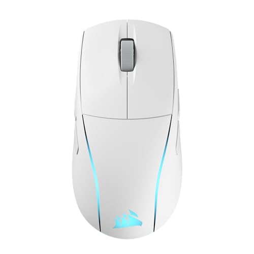 CORSAIR M75 Wireless RGB Ultra Lightweight Beidhändig FPS Gaming Maus - 2.4GHz Wireless, Bluetooth, USB - Hohe Akkulaufzeit - 26.000 DPI - Austauschbare Seitentasten - iCUE kompatibel - PC - Weiß Bild 1