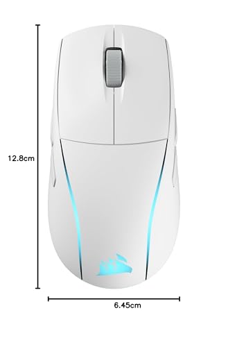 CORSAIR M75 Wireless RGB Ultra Lightweight Beidhändig FPS Gaming Maus - 2.4GHz Wireless, Bluetooth, USB - Hohe Akkulaufzeit - 26.000 DPI - Austauschbare Seitentasten - iCUE kompatibel - PC - Weiß Bild 5