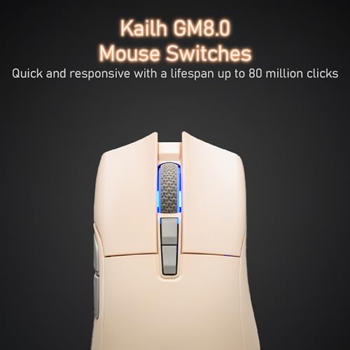 iRocks IRM31R RGB-Hintergrundbeleuchtung, kabellose, leichte Gaming-Maus, Tri-Mode-Verbindung, Kailh GM8.0 Mausschalter, fortschrittlicher PixArt PAW3395 optischer Sensor, Auflösung bis zu 26.000 DPI Bild 5