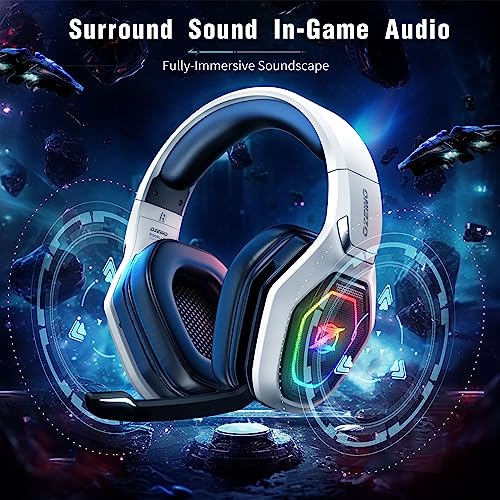 Ozeino 2,4 GHz Kabellose Gaming-Kopfhörer für PC/PS5/PS4, kabellose Gaming-Kopfhörer mit Mikrofon, 7.1 Audio, niedrige Latenz und ultra-stabile Verbindung, Lebensdauer 40 Stunden + Bild 3