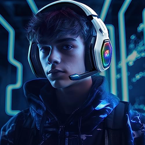 Ozeino 2,4 GHz Kabellose Gaming-Kopfhörer für PC/PS5/PS4, kabellose Gaming-Kopfhörer mit Mikrofon, 7.1 Audio, niedrige Latenz und ultra-stabile Verbindung, Lebensdauer 40 Stunden + Bild 5