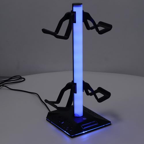 Goshyda Controller-Ständer, RGB-Headset-Ständer, Abnehmbarer Gaming-Controller-Headset-Aufhänger mit 10 Lichtmodi, 2 USB 2.0-Typ-C-Anschlüssen, für Windows für Linux für OS X Bild 6