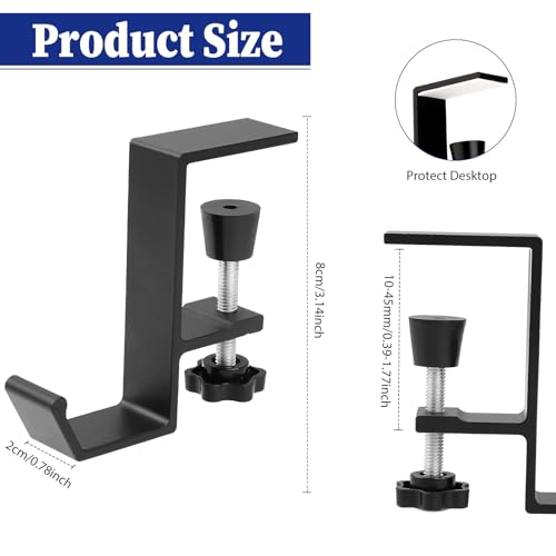 Jeffdad Kopfhörer Ständer, Headset Halterung Kopfhörerhalter Headphone Stand Schreibtisch Kopfhöreraufhänger Kopfhörer Clip Gaming Headset Halterung Halter für Schlüssel Taschen(Einlagiger Haken) Bild 2