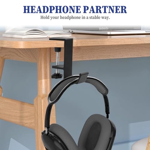 Jeffdad Kopfhörer Ständer, Headset Halterung Kopfhörerhalter Headphone Stand Schreibtisch Kopfhöreraufhänger Kopfhörer Clip Gaming Headset Halterung Halter für Schlüssel Taschen(Einlagiger Haken) Bild 4