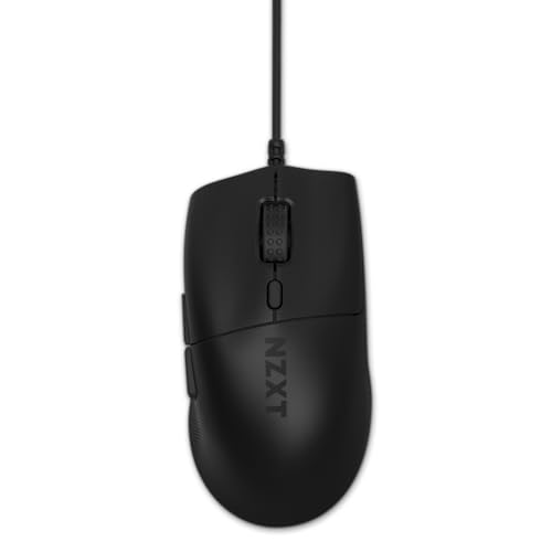 NZXT Lift 2 Ergo | Leichte ergonomische kabelgebundene Gaming-Maus | Leichte 61-g-Konstruktion | 8K-Abfragerate | Optische Switches | Optischer 26K-DPI-Sensor | Füße aus 100% PTFE | Schwarz Bild 1
