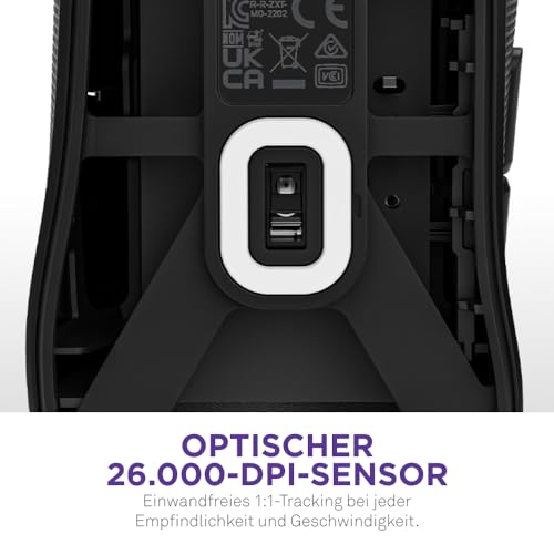 NZXT Lift 2 Ergo | Leichte ergonomische kabelgebundene Gaming-Maus | Leichte 61-g-Konstruktion | 8K-Abfragerate | Optische Switches | Optischer 26K-DPI-Sensor | Füße aus 100% PTFE | Schwarz Bild 6