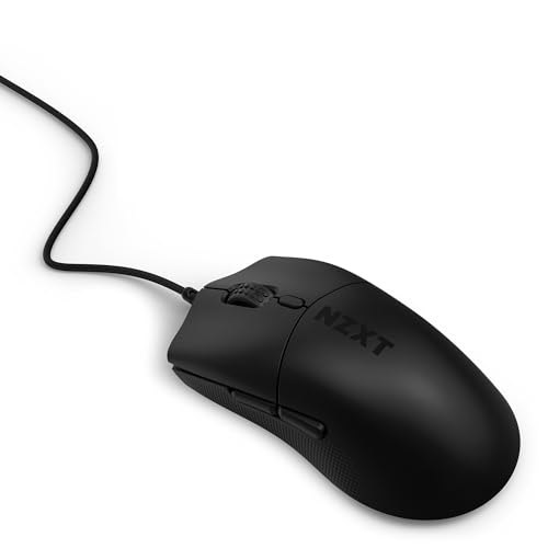 NZXT Lift 2 Symm | Leichte symmetrische kabelgebundene Gaming-Maus | Leichte 58-g-Konstruktion | 8K-Abfragerate | Optische Switches | Optischer 26K-DPI-Sensor | Füße aus 100% PTFE | Schwarz Bild 4