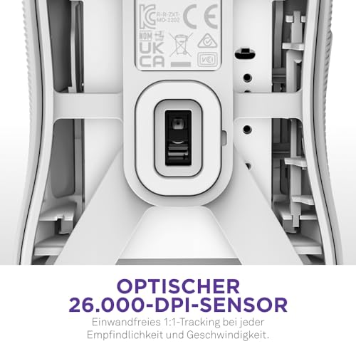 NZXT Lift 2 Symm | Leichte symmetrische kabelgebundene Gaming-Maus | Leichte 58-g-Konstruktion | 8K-Abfragerate | Optische Switches | Optischer 26K-DPI-Sensor | Füße aus 100% PTFE | Weiß Bild 6