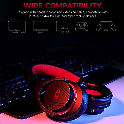 Shade Kopfmontiertes Gaming-Headset 40-mm-Treibereinheit Ergonomisches Design Abnehmbares Mikrofon Breite Kompatibilität,Ergonomisches Design Bild 3