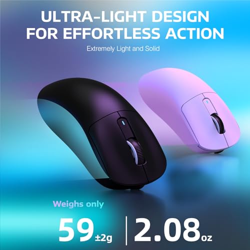 VGN GAME POWER ATTACK SHARK X3PRO 59g SUPERLIGHT Kabellose Gaming-Maus Esports, 4K/8KHz Abfragerate, 26000DPI, PixArt PAW3395, 2.4G/BT5.0/Kabelgebunden, Bis zu 200 Std. Akku, G502, PC/Xbox/PS, Schwarz Bild 4