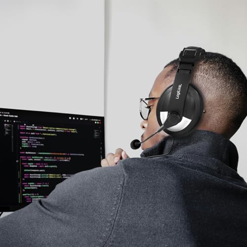 LogiLink Stereo-Headset mit gut gepolsterten Kopfhörern & integrierter Fernbedienung & Bügelmikrofon Bild 2