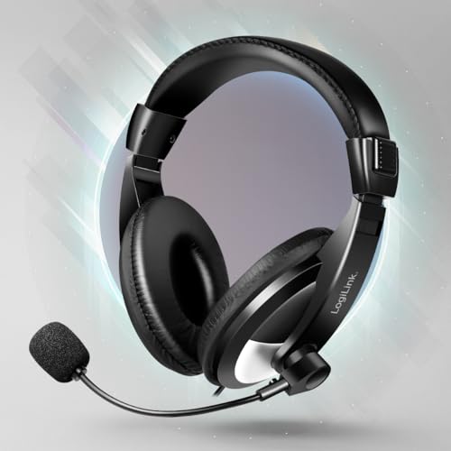 LogiLink Stereo-Headset mit gut gepolsterten Kopfhörern & integrierter Fernbedienung & Bügelmikrofon Bild 4
