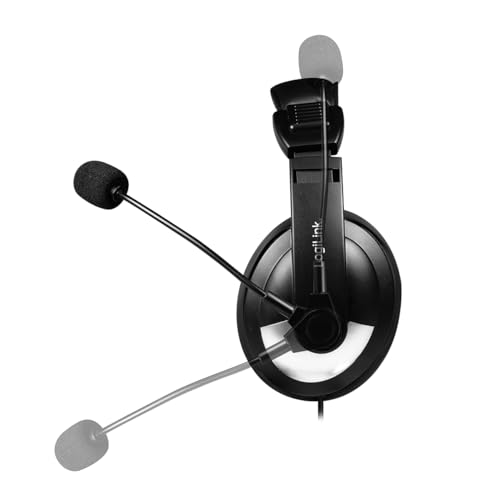 LogiLink Stereo-Headset mit gut gepolsterten Kopfhörern & integrierter Fernbedienung & Bügelmikrofon Bild 5
