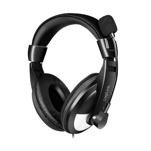 LogiLink Stereo-Headset mit gut gepolsterten Kopfhörern & integrierter Fernbedienung & Bügelmikrofon Bild 6