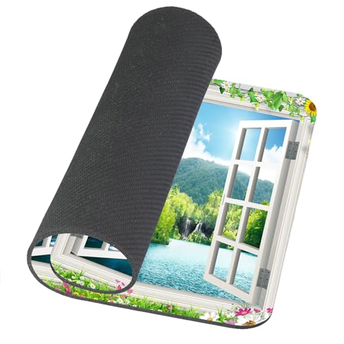Pretty Mountain Trees Forest Mauspad, rutschfeste Gummiunterseite, Gaming-Mauspads für Computer, Laptop, Büro, Computer-Mauspad für kabellose Maus, 240 mm x 200 mm x 3 mm Bild 3