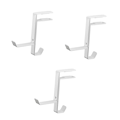 Cabilock 3stücke Metallischer Kopfhörerständer Universeller Gaming- Für Headsets Mit Einstellbarem Design Unter Dem Tisch Montierbar Für Taschen Und Zubehör Weiß Bild 1