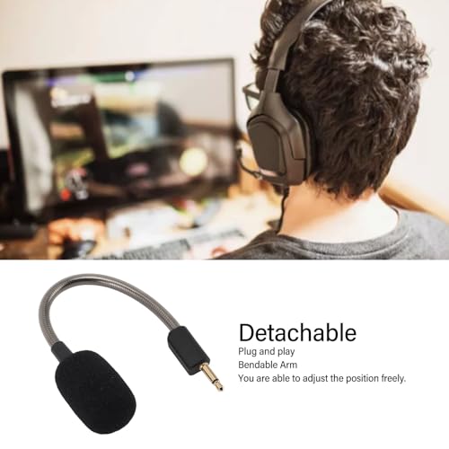 Ersatz Spiel Mic für Razer Blacks Hark V2 BlackSharV2 Pro, Geräusch Unterdrückung Schwamm Einstellbarer Mikrofon Arm, 3,5-mm-Buchse Abnehmbares Game Boom Mikrofon für Bild 4