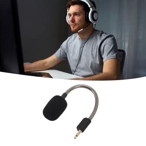 Ersatz Spiel Mic für Razer Blacks Hark V2 BlackSharV2 Pro, Geräusch Unterdrückung Schwamm Einstellbarer Mikrofon Arm, 3,5-mm-Buchse Abnehmbares Game Boom Mikrofon für Bild 5