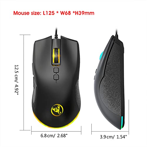 Tastatur und Maus, PC-Gaming-Tastatur, beleuchtete Tastatur, 61 Tasten, Tastatur, Gaming-Zubehör, Tastatur und Maus, Combo Gaming, 61 Tasten, ergonomische Hintergrundbeleuchtung Bild 3