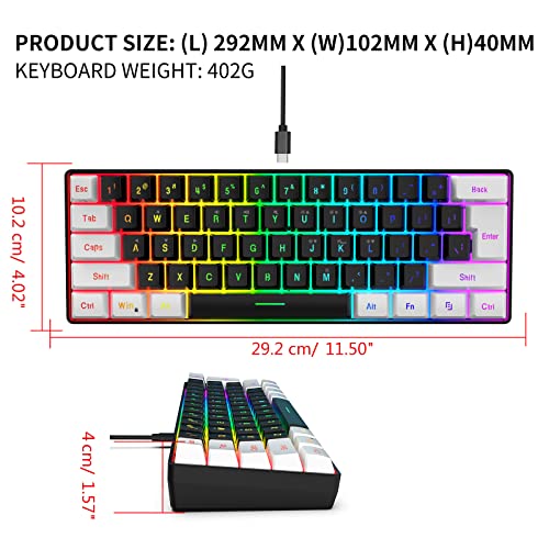 Tastatur und Maus, PC-Gaming-Tastatur, beleuchtete Tastatur, 61 Tasten, Tastatur, Gaming-Zubehör, Tastatur und Maus, Combo Gaming, 61 Tasten, ergonomische Hintergrundbeleuchtung Bild 4