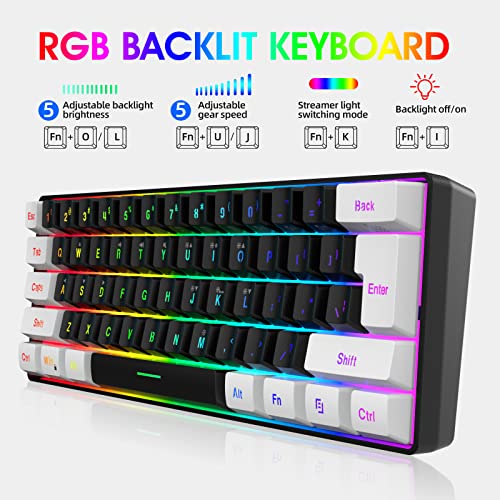 Tastatur und Maus, PC-Gaming-Tastatur, beleuchtete Tastatur, 61 Tasten, Tastatur, Gaming-Zubehör, Tastatur und Maus, Combo Gaming, 61 Tasten, ergonomische Hintergrundbeleuchtung Bild 6