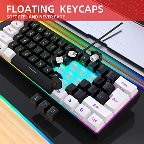 Tastatur und Maus, PC-Gaming-Tastatur, beleuchtete Tastatur, 61 Tasten, Tastatur, Gaming-Zubehör, Tastatur und Maus, Combo Gaming, 61 Tasten, ergonomische Hintergrundbeleuchtung Bild 7