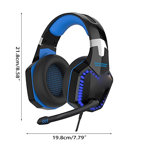 Over-Ear-Gaming-Headset mit LED-Licht-Mikrofon, 3,5-mm-Kopfhörer für PC, Laptop, Spielkonsole, Headset für Laptop Bild 3