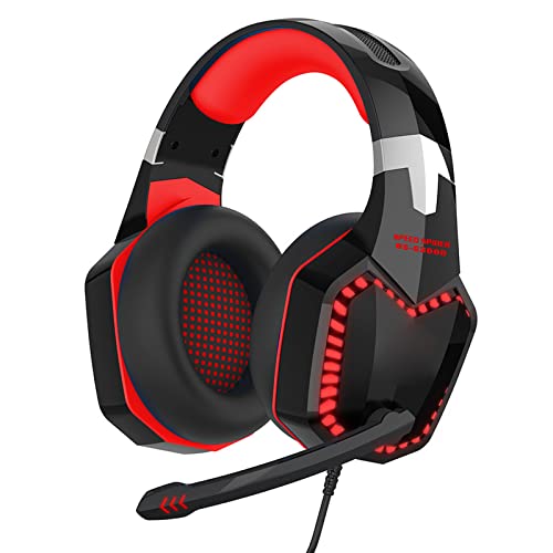 Over-Ear-Gaming-Headset mit LED-Licht-Mikrofon, 3,5-mm-Kopfhörer für PC, Laptop, Spielkonsole, Headset für Laptop Bild 5