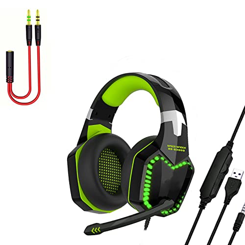 Over-Ear-Gaming-Headset mit LED-Licht-Mikrofon, 3,5-mm-Kopfhörer für PC, Laptop, Spielkonsole, Headset für Laptop Bild 6