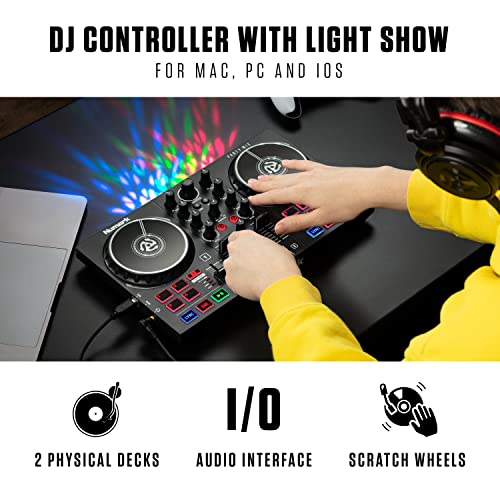 Numark Party Mix II – DJ Controller Pult mit 2 Decks & Logitech G432 kabelgebundenes Gaming-Headset Bild 3