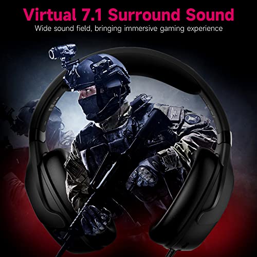 Rise Head-Mounted Gaming Headset 53 mm Treibereinheit 7.1 Virtual Surround Sound Ergonomisches Design Abnehmbares Mikrofon,53-mm-Treibereinheit Bild 5