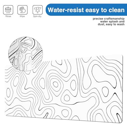 Mauspad Weiß Mousepad XXL Gaming Mauspad rutschfeste Schreibtischunterlage Groß Maus Pad 800 X 300 X 3 mm FPS Mouse Mat Waschbare Schreibtisch Matte für Gaming Büro und Zuhause Bild 5