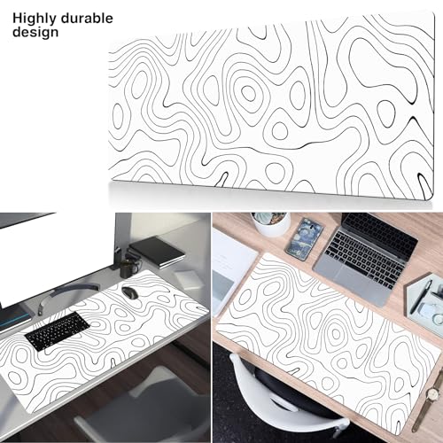 Mauspad Weiß Mousepad XXL Gaming Mauspad rutschfeste Schreibtischunterlage Groß Maus Pad 800 X 300 X 3 mm FPS Mouse Mat Waschbare Schreibtisch Matte für Gaming Büro und Zuhause Bild 6