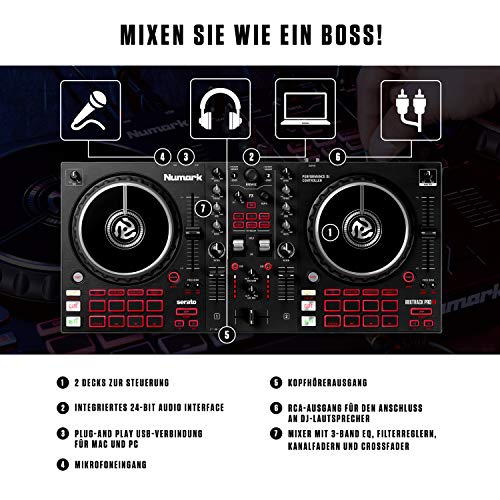 Numark Mixtrack Pro FX - DJ Controller Pult mit 2-Deck Kontrolle & Logitech G432 kabelgebundenes Gaming-Headset Bild 3