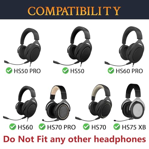 SOULWIT Kühlgel Ersatzpolster Ersatz Ohrpolster für Corsair HS75 XB HS70/Pro HS60/Pro HS50/Pro Gaming Headset/Kopfhörer,mit hoher Dichte geräuschisolierendem Schaumstoff Bild 3
