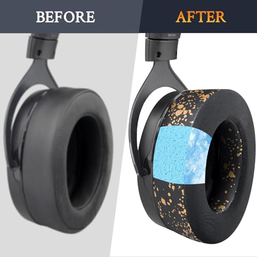 SOULWIT Kühlgel Ersatzpolster Ersatz Ohrpolster für Corsair HS75 XB HS70/Pro HS60/Pro HS50/Pro Gaming Headset/Kopfhörer,mit hoher Dichte geräuschisolierendem Schaumstoff Bild 5