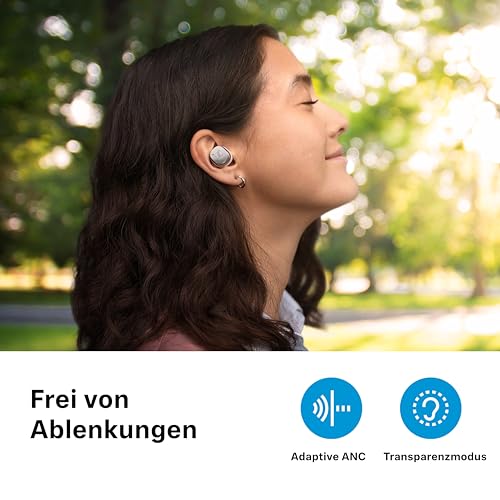 Sennheiser MOMENTUM True Wireless 4, kabellose Bluetooth Kopfhörer, Bluetooth 5.4, Noise Cancelling, komfortables Design, 30 Stunden Akkulaufzeit, adaptives ANC, Auracast, Weiß Silber Bild 4