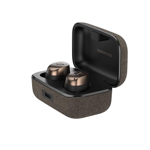 Sennheiser MOMENTUM True Wireless 4, kabellose Bluetooth Kopfhörer, Bluetooth 5.4, Noise Cancelling, komfortables Design, 30 Stunden Akkulaufzeit, adaptives ANC, LE Audio, Auracast, Schwarz Kupfer Bild 1