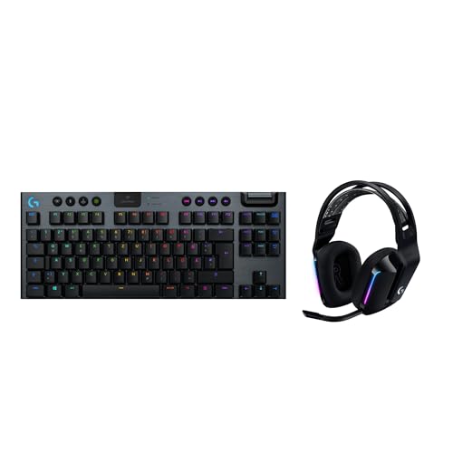 Logitech G733 Lightspeed kabelloses Gaming-Headset mit Blue Vo!ce und G915 TKL Lightspeed kabellose mechanische RGB-Gaming-Tastatur ohne Ziffernblock – PC/Mac - Schwarz Bild 1