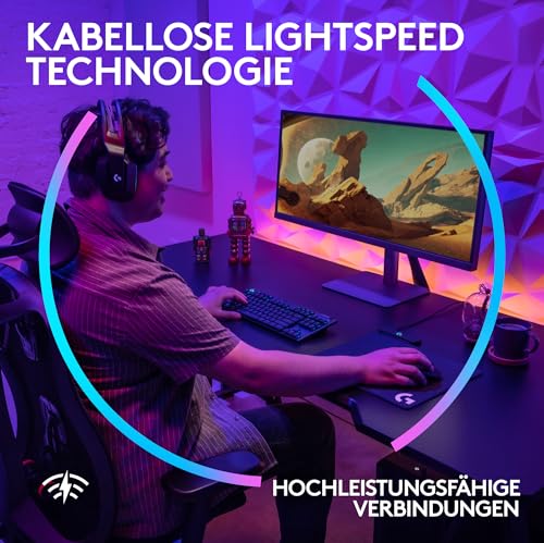 Logitech G733 Lightspeed kabelloses Gaming-Headset mit Blue Vo!ce und G915 TKL Lightspeed kabellose mechanische RGB-Gaming-Tastatur ohne Ziffernblock – PC/Mac - Schwarz Bild 3
