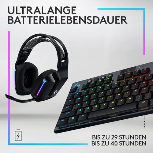 Logitech G733 Lightspeed kabelloses Gaming-Headset mit Blue Vo!ce und G915 TKL Lightspeed kabellose mechanische RGB-Gaming-Tastatur ohne Ziffernblock – PC/Mac - Schwarz Bild 4